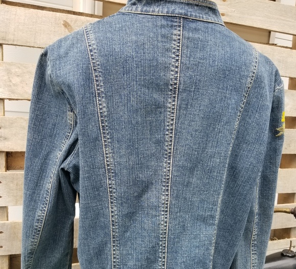 Embroidered denim jean jacket by Kate Hill. - Picture 6 of 8